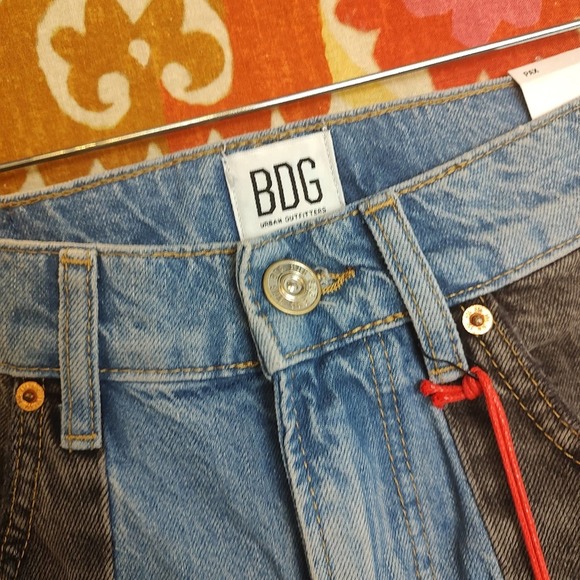 BDG Pax High Rise Denim Shorts Color Block Urban Outfitters Size 29 - Picture 4 of 12